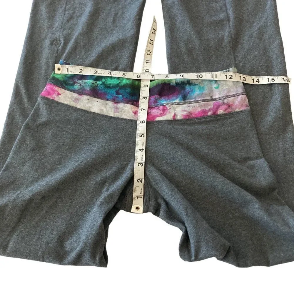 Lululemon Groove Pant Blurred Blossoms Heathered Fossil Flare Yoga Pants *FLAWS* - Picture 11 of 13